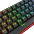 Клавиатура Redragon Fizz Pro,  USB, Bluetooth/Радиоканал, черный + красный [70666]